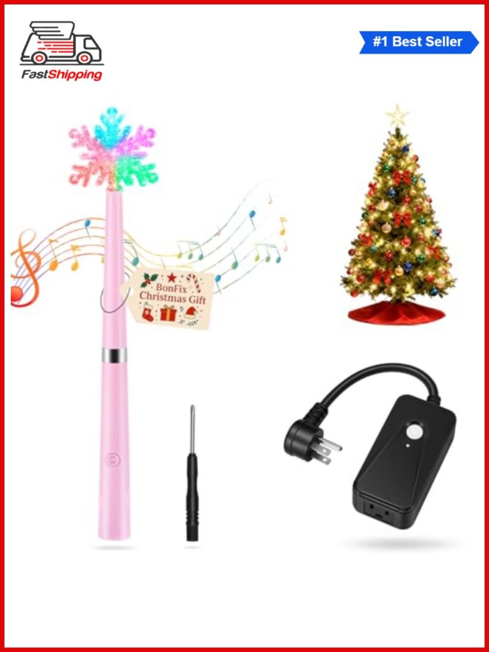 🎅 Wireless Remote Control Outlet Magic Light Wand Christmas Tree Lights
